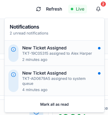 Notification popover