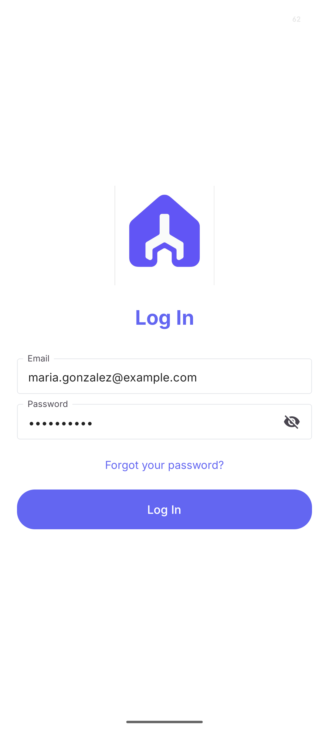 Shared mobile login screen (tenant + technician)