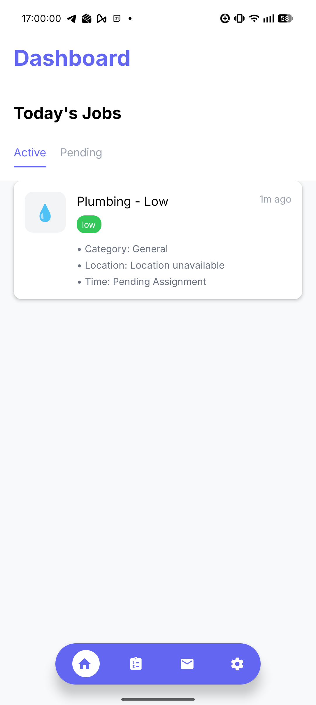 Technician in-progress job details