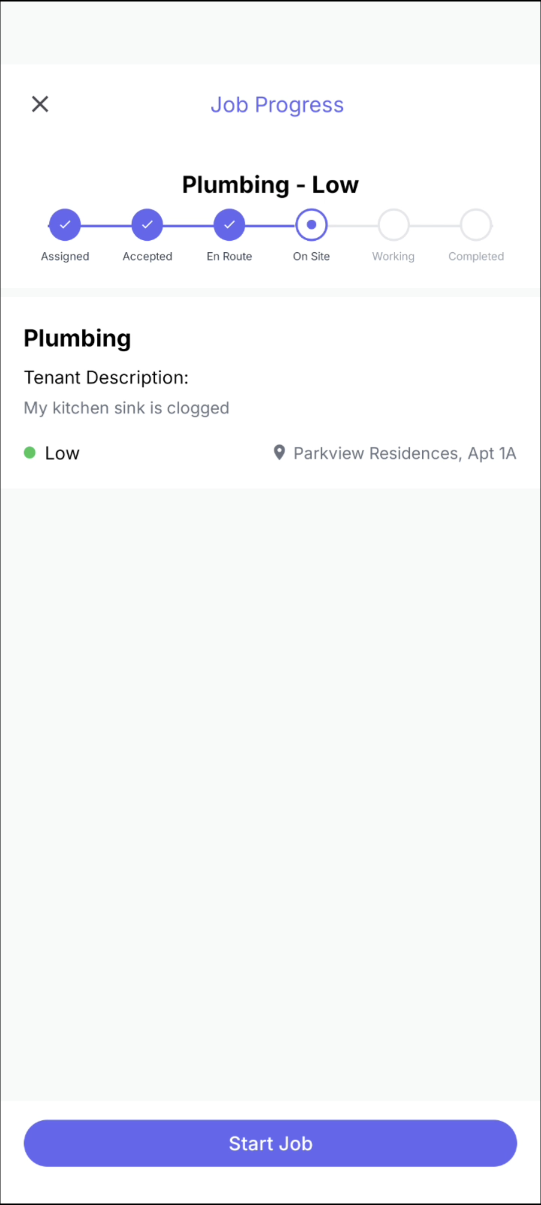 Technician completion confirmation state