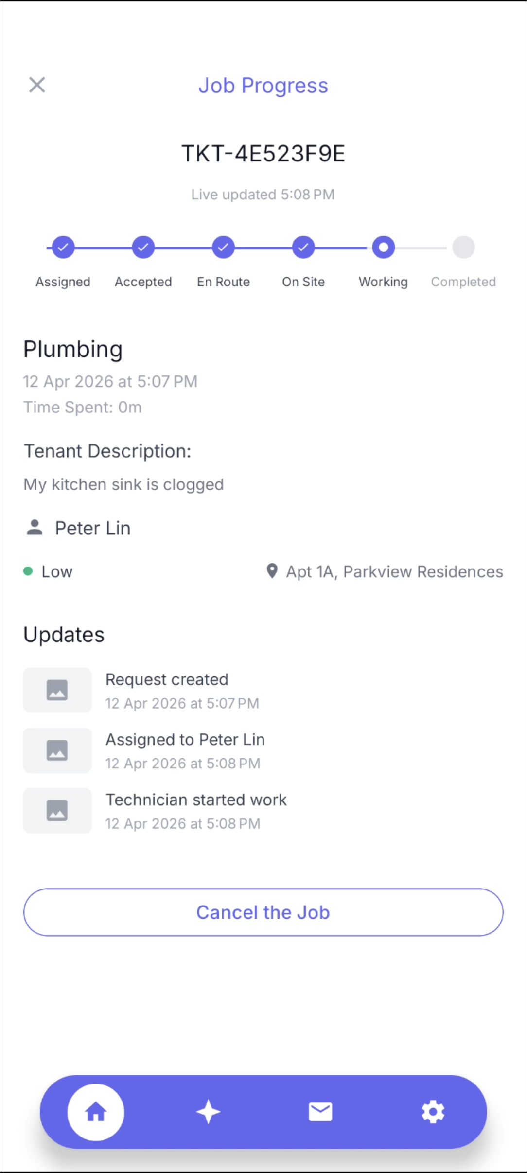 Tenant request details continuation